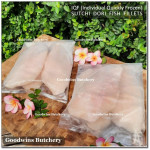 Fish DORI sutchi fillets IQF brand NASUBA Medan NBL 300-400 +/- 11" 28cm/pc - REPACKED (price/pack 700g 2pcs)